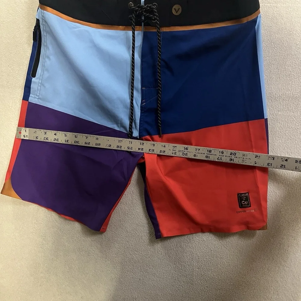 VAST Copper Series Board Shorts Swim Trunks Men's 32 Colorblock Blue Orange
